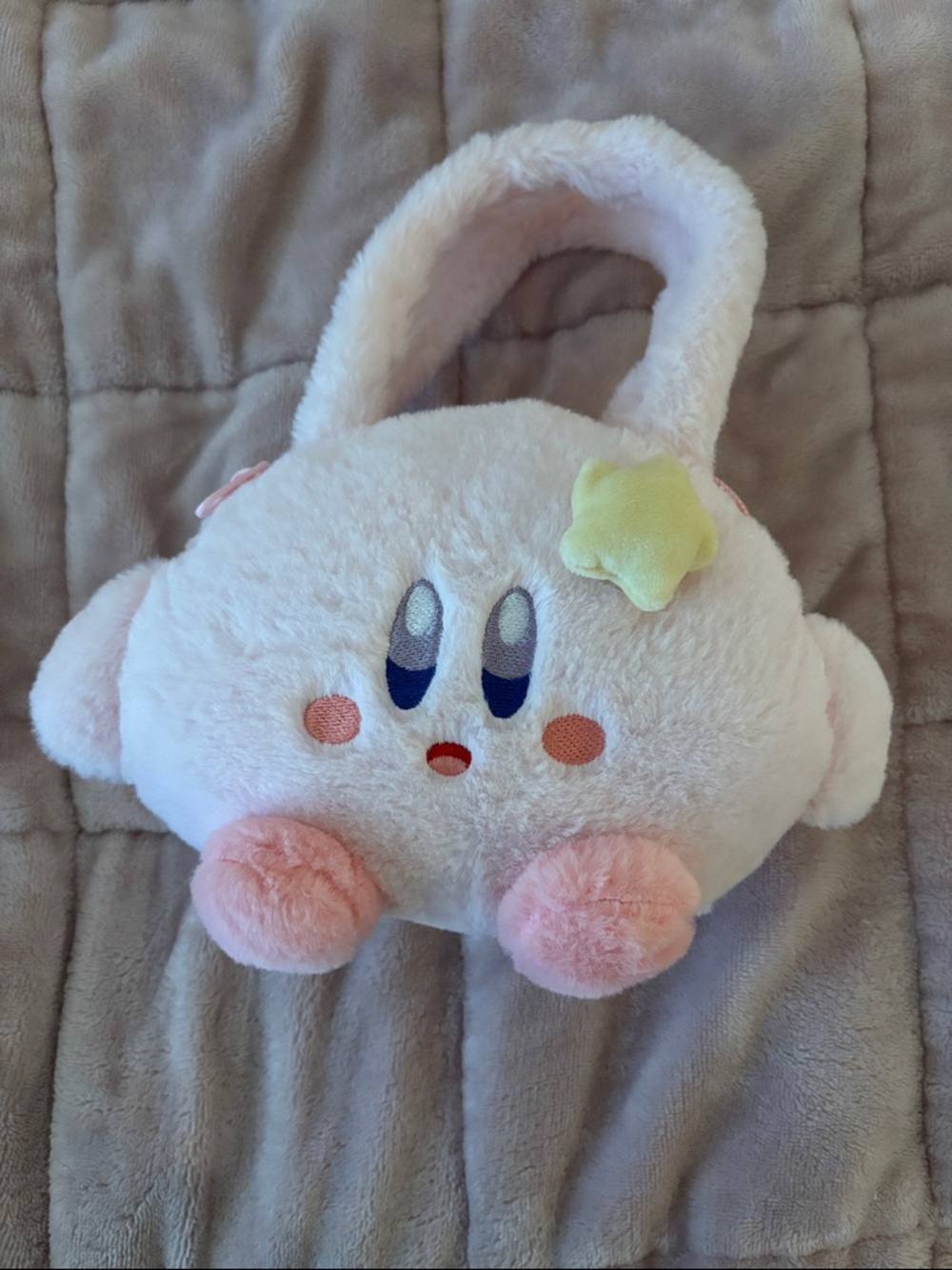 Kirby Plush Handbag - Pink Star Accent
